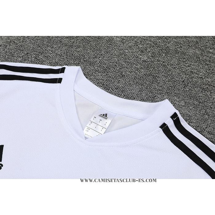 Chandal del Real Madrid 22-23 Manga Corta Blanco y Purpura - Pantalon Corto